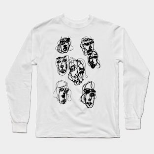 Abstract Faces Long Sleeve T-Shirt